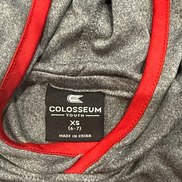 Nebraska Kids Gray and Red Hoodie - Picture 4 of 5